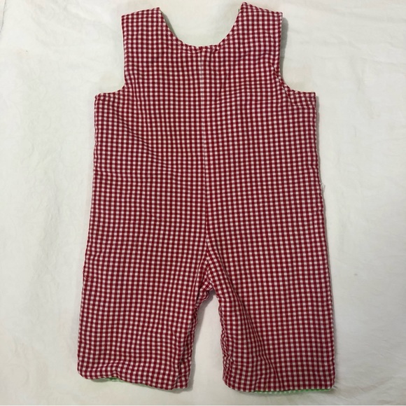 FUNTASIA TOO Reversible Plaid Christmas Longall Romper, Baby Boy 6M - Picture 3 of 8
